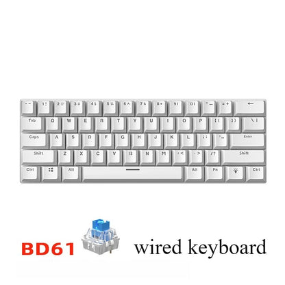 Teclado Mecánico 60% Gaming Keyboard Gamer Mechanical Keyboards PC Teclados Laptop Oficina Mini Key Board Klavye Teclas White