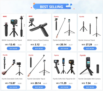 Flymile Action 6 Extendable Tripod Selfie Stick With Quick-release Base for DJI OSMO Action 6 Accessories Vlog Handle
