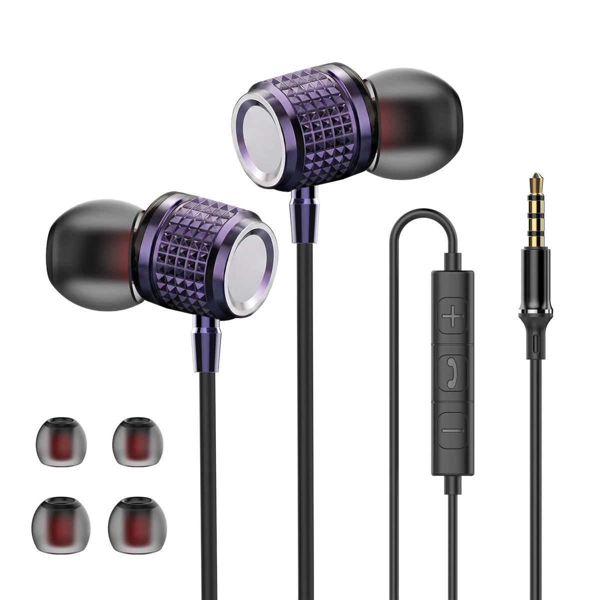 USB Type C Earphones HiFi Heavy Bass Earbuds Metal In Ear Noise Reduction 3.5MM Wired Headphones For Samsung S25 24 Z Fold7 Flip