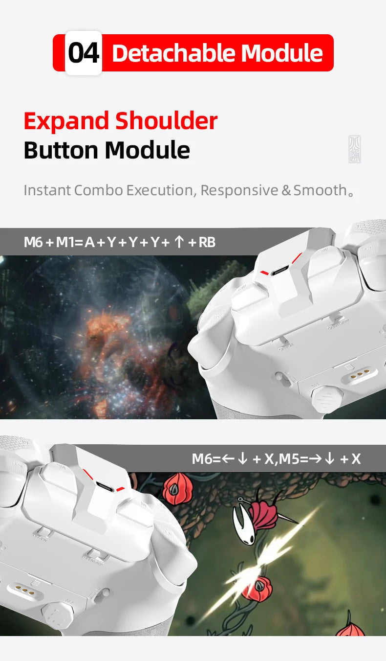 BEITONG PANGU Modular Wireless Controller, DIY Layout, Tool-Free Swap, TMR Joystick, for Switch/PC/Android/iOS