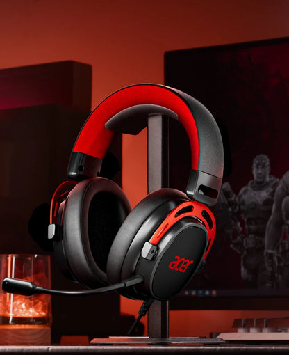 Acer Ohw346 Wired Gaming Headset with Ultra-High-Definition Large Diaphragm Spatial Surround Audio, Soft and Skin-Friendly Materials, Fully Encloses the Ear for Comfortable Wearing Without Applying Pressure on the Head