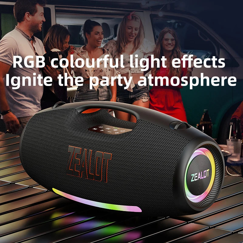 ZEALOT S89 Wireless Speaker 250W Portable Outdoor with RGB Color Lights Long 48000mAh Battery up to 8 Hours Playtime