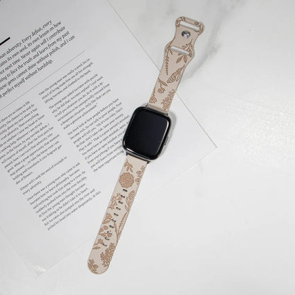 Flower Design Engraved Silicone Strap For Redmi Watch 3 /3 Lite /3 Active Two-tone Silicone Sport Strap For Redmi Watch3