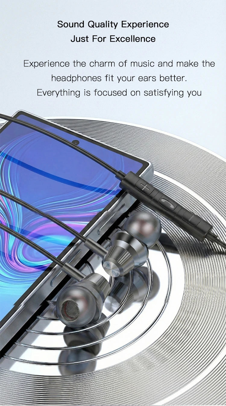 USB Type C Wired Earphones HiFi Stereo Surround 3.5mm in Ear Wired Headphones For Samsung Galaxy S26 S25 S24 Ultra Wired Earbuds