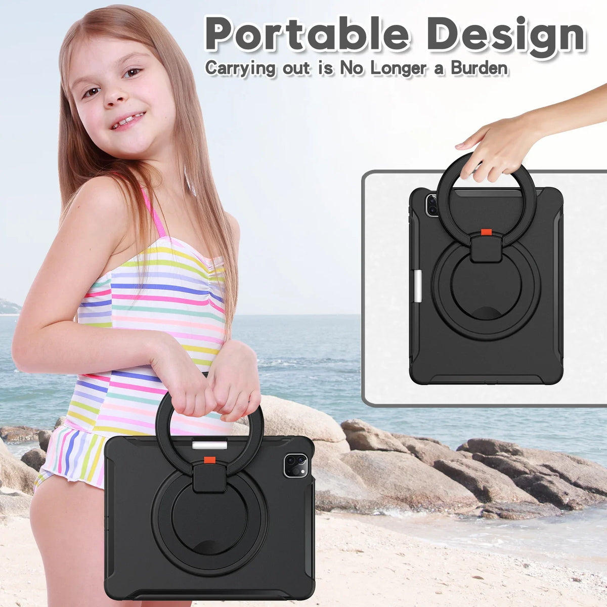 Stand Tablet Case For iPad 2025 Pro 13 11 Mini Air 3 4 5 6 7 8 9 10th 11th Generation 10.9 12.9 inch Handle Shockproof Cover