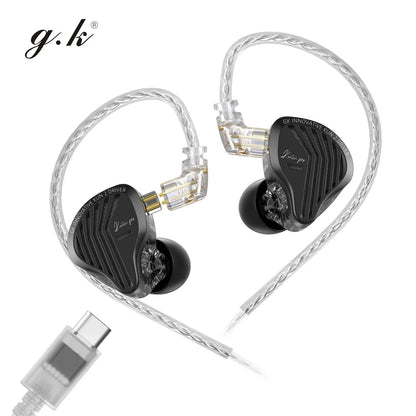 Genuine GK KUNTEN PRO HiFi In Ear Earphones Second Generation Dynamic Driver Long Stroke Bass Wired Headset For Music Audiophile