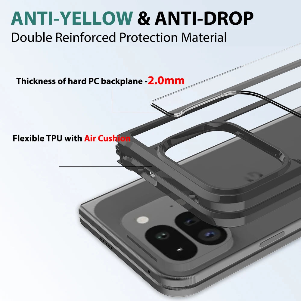 Case For Google Pixel 9 Pro Fold Fold2 Luxury Acrylic Transparent Folding Cover For Pixel9 Pro Fold Thin Shockproof Bumper Funda