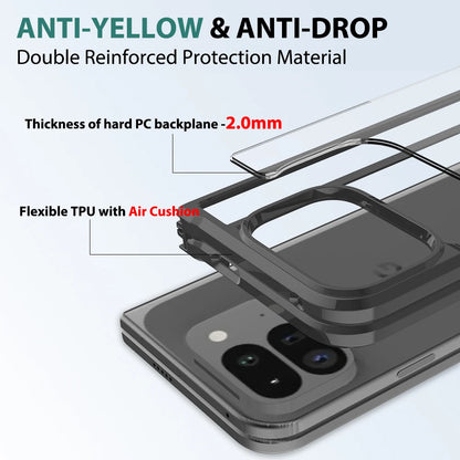 Case For Google Pixel 9 Pro Fold Fold2 Luxury Acrylic Transparent Folding Cover For Pixel9 Pro Fold Thin Shockproof Bumper Funda