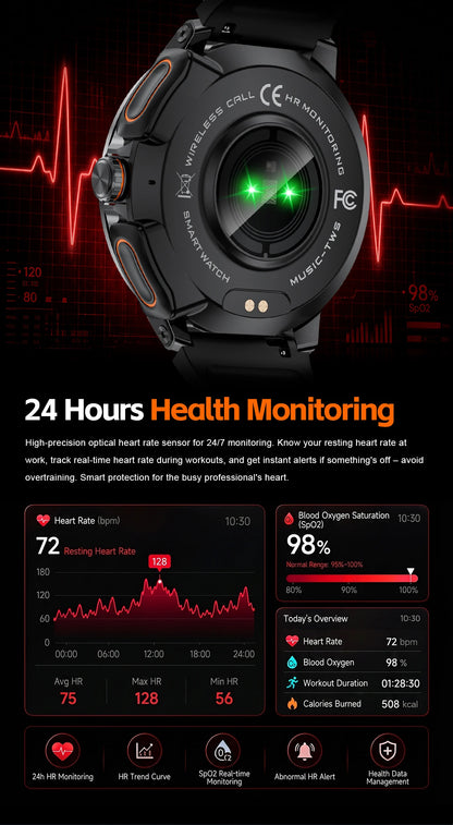 TWS 2-in-1 Smart Watch with Headphones Sports Play Music Bluetooth Headset Call Men Health Monitor NFC Women Smartwatch Earbuds