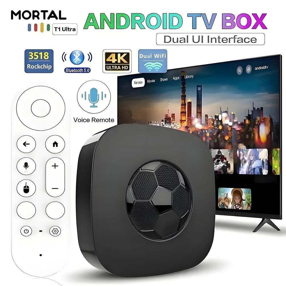T1 Uarl TV Box Dual UI Interface 8K Ultra HD Android 16 8GB 128GB WIFI 6 Assistant Smart Streaming Media Player Set-top Box