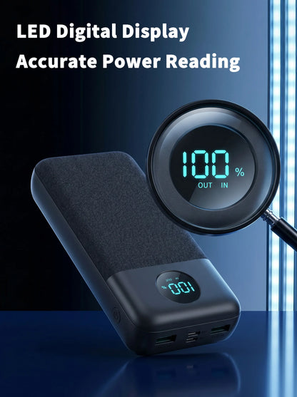 PD Charging 20000mAh Power Bank Portable Charger 3 Ports USB C External Battery Pack High Capacity Travel Backup Power For iPhone 16 15 14 13 Pro Max Plus iPad Mac Samsung Galaxy S25 S24 Ultra Pixel