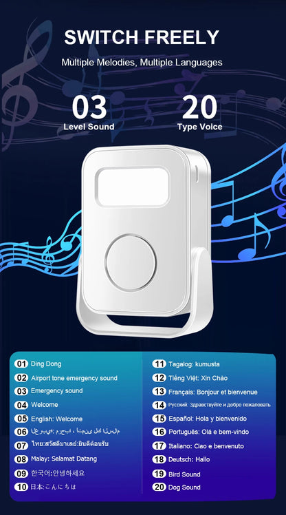 Intelligent Welcome Doorbell Infrared Sensor Welcome Device with Recording Function Smart Home Door Alarm For Store Office Hotel