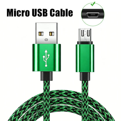 Micro USB Data Charging Braided Cable For Samsung S7 Redmi 9A 10A 12C Honor 7 8X 9i 20i OPPO R11 R15 A3 A51 A73 A7X VIVO Y85 Y93