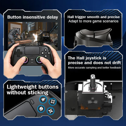 Wireless Gamepad Gyro Sensor Hall Joystick and Effect Trigger Built-in Speaker for PS5 ps4 Wired Controller Gamer Wireless Game