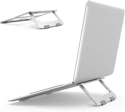 Ergonomic Aluminum Alloy Laptop Stand Foldable Adjustable Desktop Riser Cooler Bracket for 10-17 Inch MacBook Notebook PC Holder