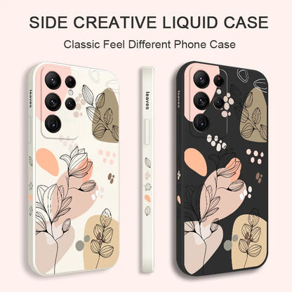 Abstract Plants Phone Case For Samsung Galaxy S25 S24 S23 S22 S21 S20 Ultra Plus FE S10 S9 S10E Note 20 Ultra 10 9 Plus Cover