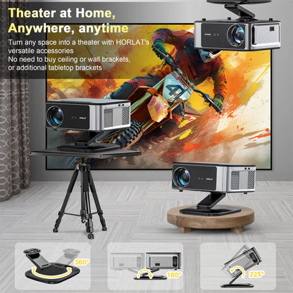 HORLAT 3200Ansi Lumens 4K Full HD Projector T10ULTRA 2G 32G Home Theater WiFi Android 14 Portable Smart TV Cinema Beam Projector