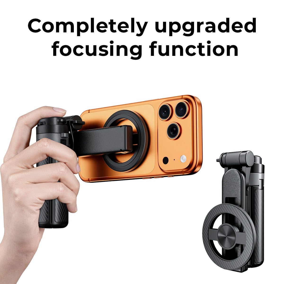 Upgraded Magnetic Phone Holder Pocket Selfie Stick 360° Rotation with Zoom Wireless Bluetooth Control for Smartphone Shooting