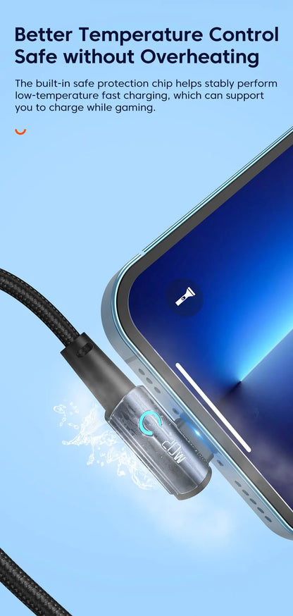 Toocki 20W PD 3.0 USB C Cable for iPhone 15 14 13 12 Pro Max Fast Charging Charger for MacBook iPad Pro Max Lightning Wire Cord