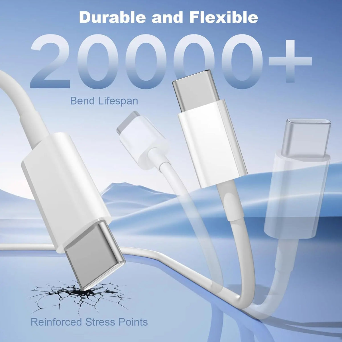 Fast Charging USB C Data Cable for Iphone 17 Pro Max 15 16 Huawei Xiaomi Samsung Charger Cord Type C Line White 3A Wire Carplay
