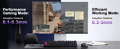 YUNZII RT75 PRO Dual 8K Wireless Gaming Keyboard, Rapid Trigger Mechanical Hall Effect Magnetic Keyboards, RGB Custom SOCD/DKS