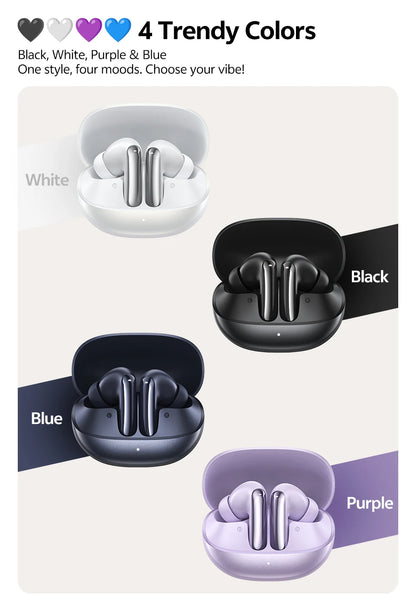QCY MeloBuds N20 Wireless Bluetooth 6.0 Earphone 13mm Drivers -50dB Adaptive Hybrid Noise Cancelling Earbud 40Hrs HT20 Headphone