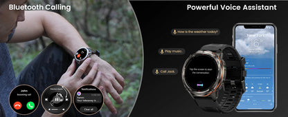 KOSPET TANK T3 Ultra 2 Smart Watch for Men GPS Stainless Steel Extra-Long Battery 5ATM IP69K Waterproof 24/7 Health Monitor