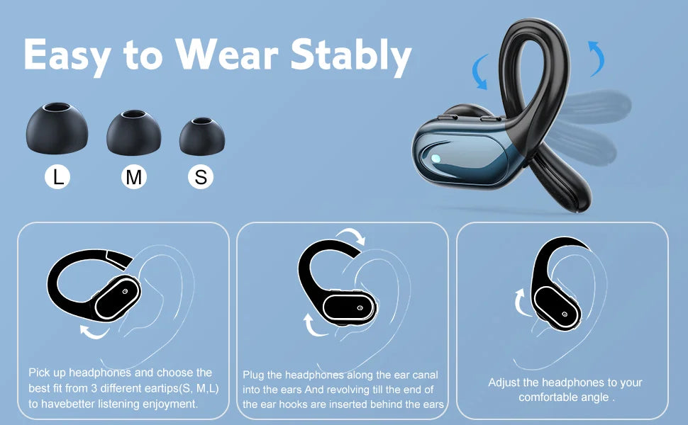 BX17 Bluetooth Earphones Tws Ear Hook Bluetooth 6.0 Running Sports Stereo Buttons Control With Microphone Wireless Headphones