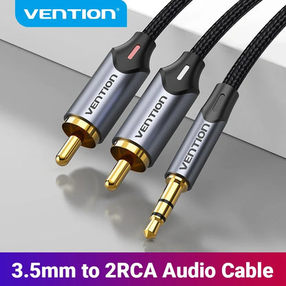 Vention RCA Cable 3.5mm to 2RCA Splitter Jack Audio Cable for Smartphone Amplifier Home Theater 3.5 AUX RCA TV Box Adaptador