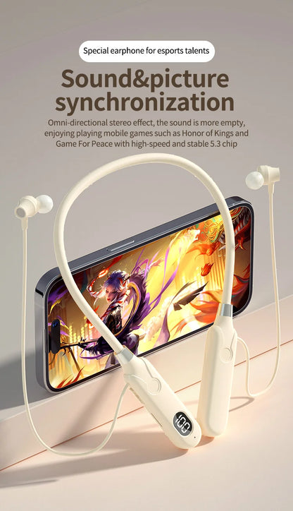 BT-12 Wireless Bluetooth Earphones Sports Headphones Card Insertion Digital Display Noise Cancelling Headset HiFi Music Earbuds