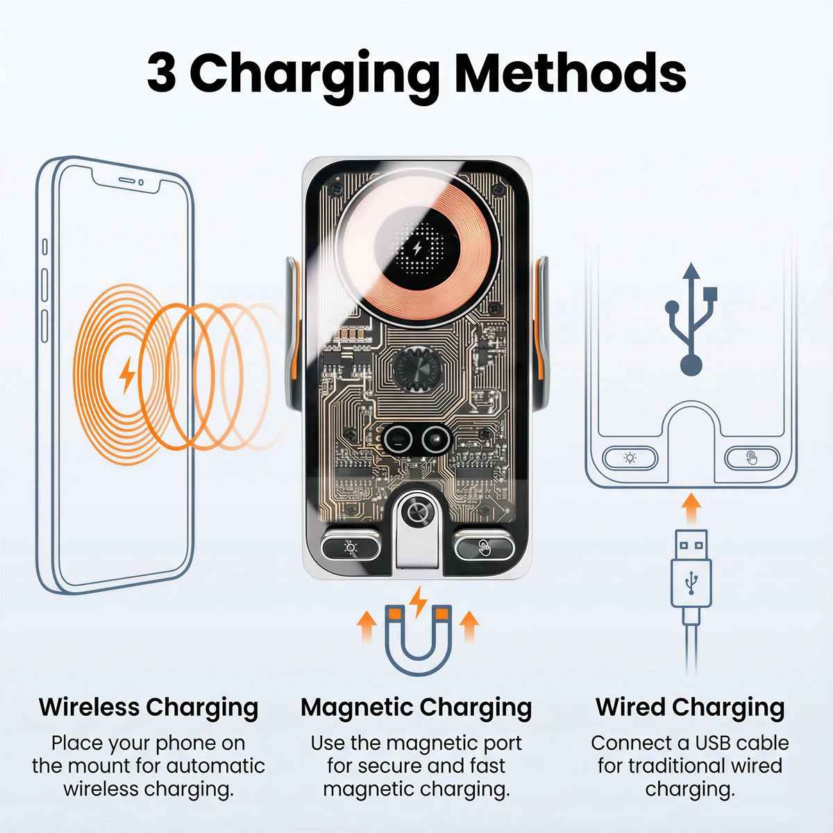 For Audi A5 S5 RS5 2025 2026 2027 Car Phone Holder Screen Fixed Clip Wireless Charger Phone Mount Qi Car Phone Charger Mounts