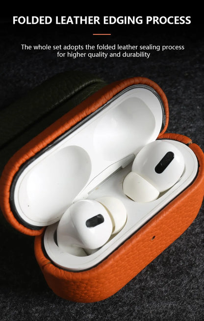 For Airpods Pro Case 100% Genuine Leather Case For Airpods 3 / 2 / Pro2 Protection Box Cases AirPods Case Cowhide Charging Box