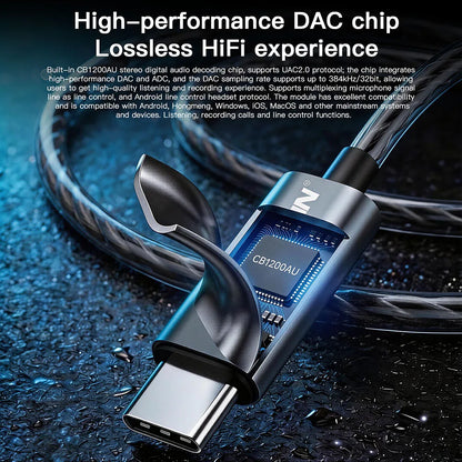KEYSION Type-C HiFi Game In-Earphone EQ Adjustment 32bit/384kHz DAC Hardware Decoding Heaphone USBC Phone Wired Headset with Mic