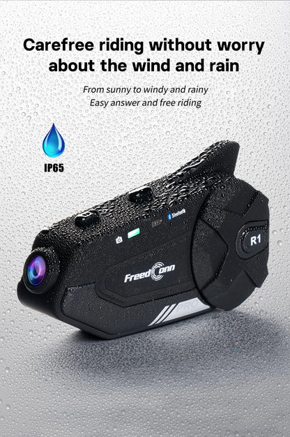 Motorcycle Intercom Helmet Bluetooth Headset Group Speaker Headphone WiFi App Freedconn R1Pro Motorbike Dash Cam Moto Auto Dvr