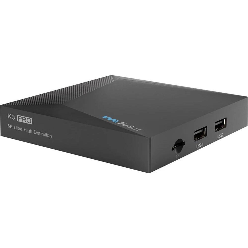 We2USat K3 PRO Smart Android TV Box 6K HDR Build in WiFi-6 2.4GHz/5GHz BT 5.0 4GB+32GB Streaming Media Player PK Vseebox V5 PRO