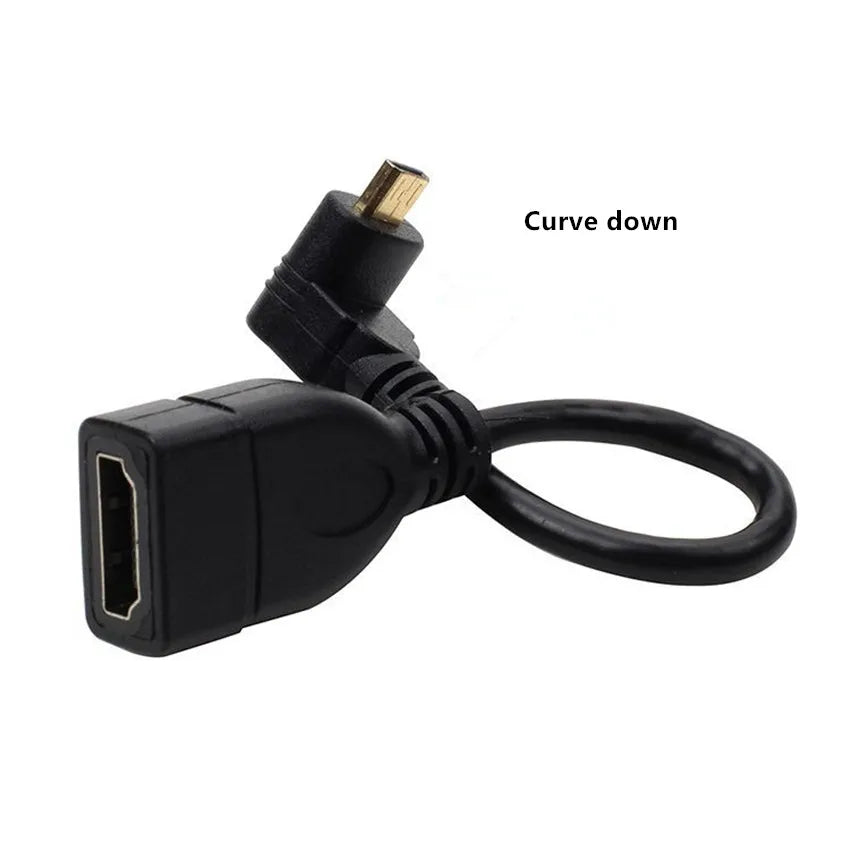15cm up down Right Left Angled HDMI-Compatible Cable Micro HD Male to HD Female Adapter Connector for HDTV