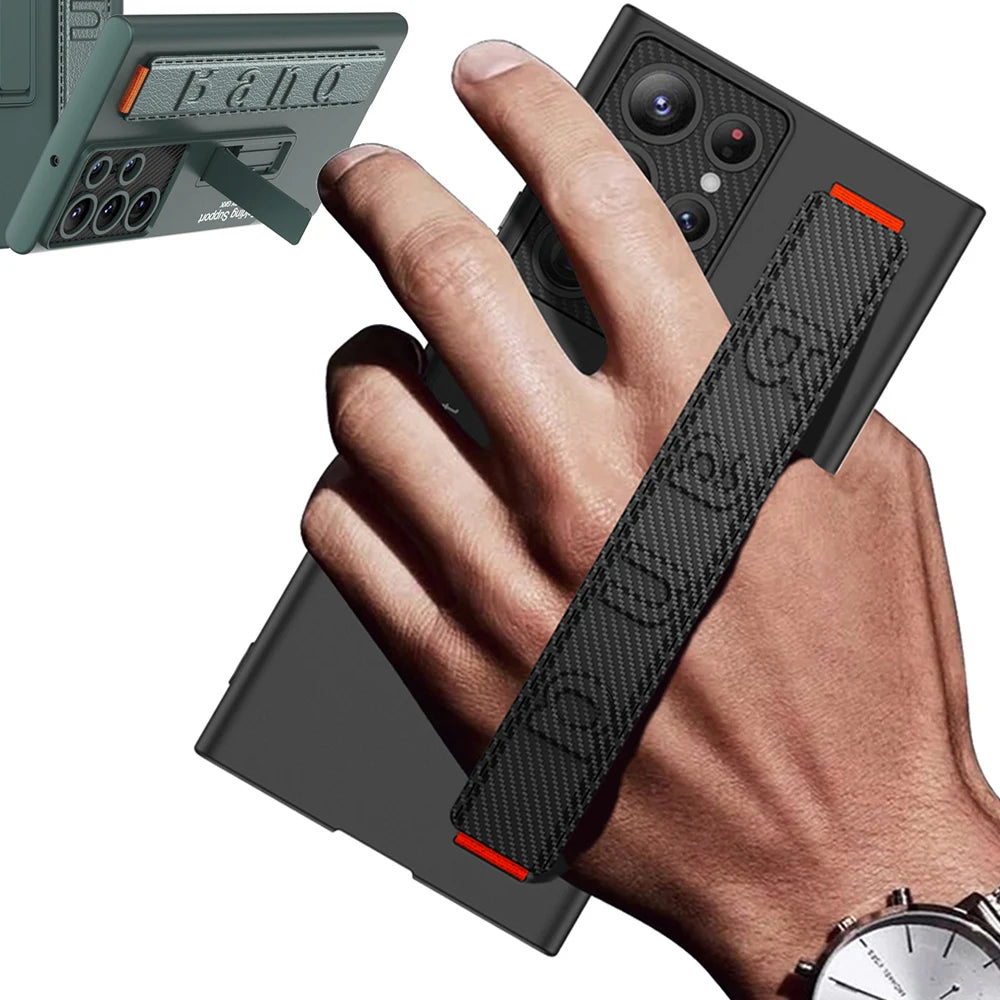 Finger Hand Grip Band Belt Strap Case For Samsung Galaxy S22 S23 S24 S25 Ultra Plus Elastic Band Shell