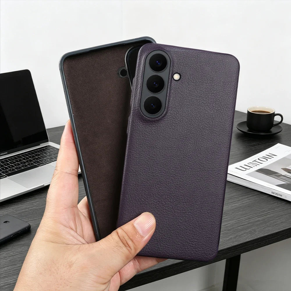 For Magsafe Case For Samsung Galaxy S26 Ultra S24 Plus S25 Edge S23 S21 S20 FE Note 20 S22 Ultra Phone Case Leather Back Cover