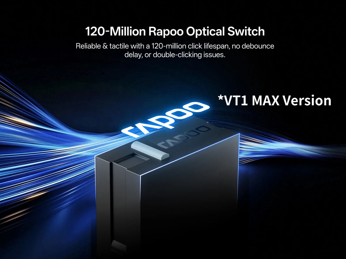 Rapoo VT1 MAX / VT1 Wireless Gaming Mouse 30K/26K DPI True 8K Wireless Polling Rate 49g Lightweight Up to 750 Hour Battery 10 Programmable Buttons On-Board Memory Esports Laptop Gaming Mice Compatible with Windows Mac