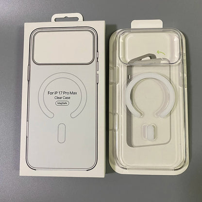 Original Clear Magnetic Phone Case For iPhone 18 17 Pro Max 16 15 14 Plus 13 12 Mini For Magsafe Wireless Charging Protect Cover