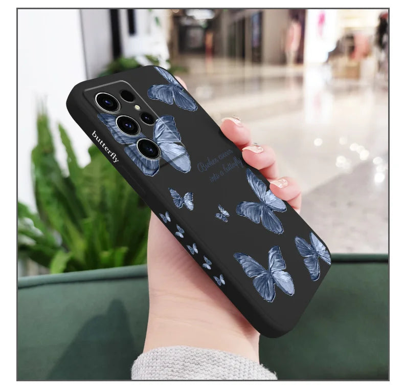 Little Butterfly Phone Case For Samsung Galaxy S24 S23 S22 S21 S20 S10 S10E S9 Ultra Plus FE Note 20 Ultra 10 9 Plus Cover