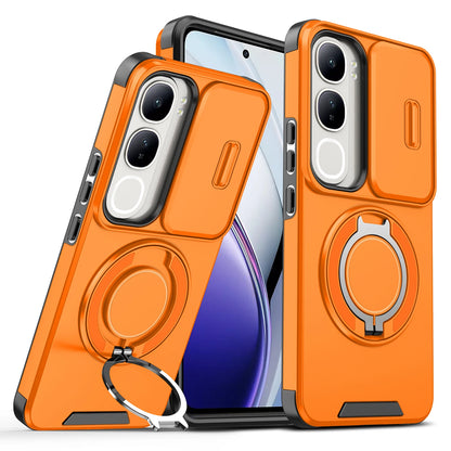 For Vivo V40 SE 80W Case Vivo V40 lite 4G 5G IDN Cover Y200 Magnetic Ring Armor Camera Lens Case Magsafe Wireless Charge Cover
