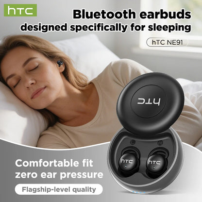 HTC NE91 Ultra Light TWS Bluetooth Sleep Headset ANC Active Noise Cancellation  Sleep Aid Earbuds Relieve Insomnia Anti Noise