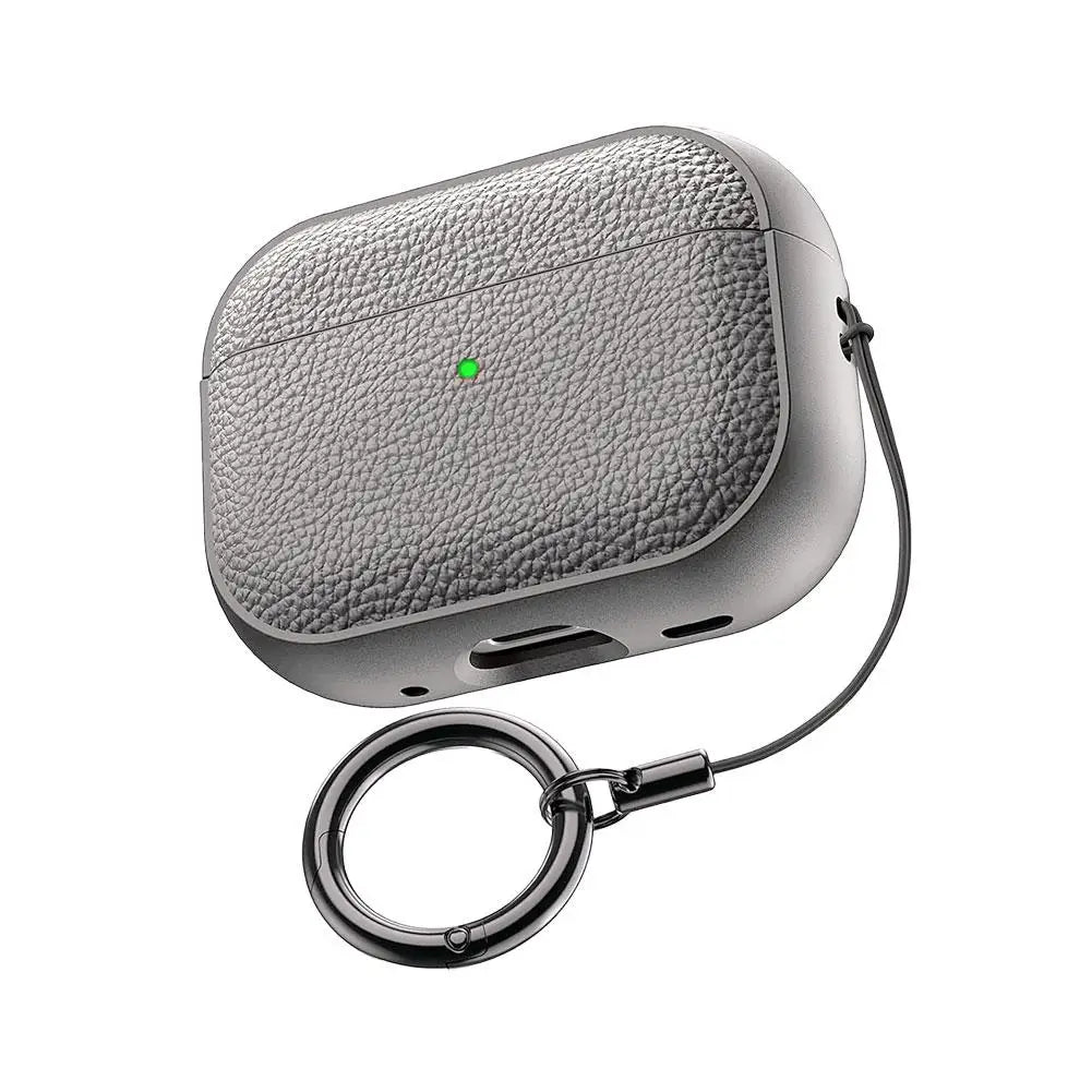 For AirPods Pro 3 2025 Case Soft TPU Litchi Leather Protective Cover For AirPods Pro 3 Cases With Lanyard