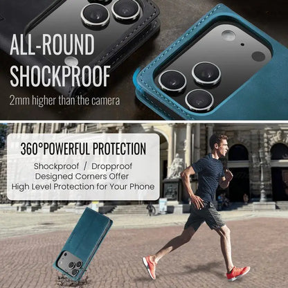 Leather Case For iPhone 17 16 15 14 13 12 11 18 Pro Max Air 16E X XR XS Max SE 2020 6 6s 7 8 Plus Luxury Magnetic Phone Cover