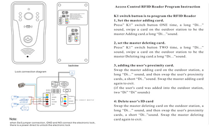 New Apartment Intercom Video Doorbell with RFID Card Unlock 7inch 4 Wired Video Door Phone System unlock 2 door ﻿