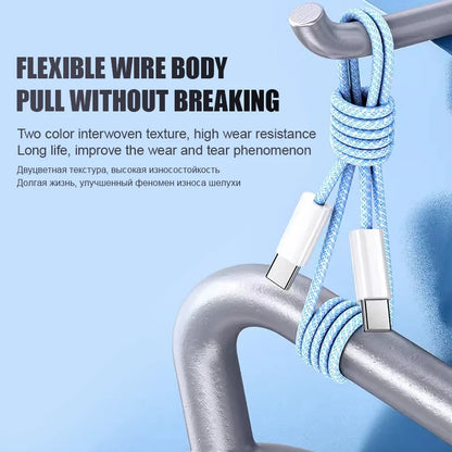 1-50Pcs Original PD 60W Fast Charging Type C Cable For Apple iPhone 13 14 12 11 17 Air 15 16 Pro Max Plus Weaving Charging Cable