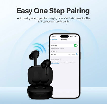 QCY T13 Wireless Smart Headphone BT5.1 TWS Earphone 4 Mic ENC HD Call Headset Touch Control Earbuds Long Standby 40H