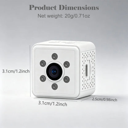Next-Gen Mini Wireless Security Camera Portable Smart Indoor Nanny Cam with Motion Alerts