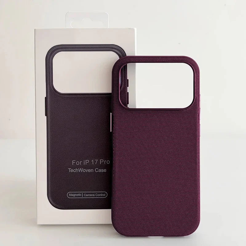Luxury Official Technology Woven Magnetic Case For iPhone 18 17 16 15 14 13 Pro Max For Magsafe Technical Fabric Original Cover